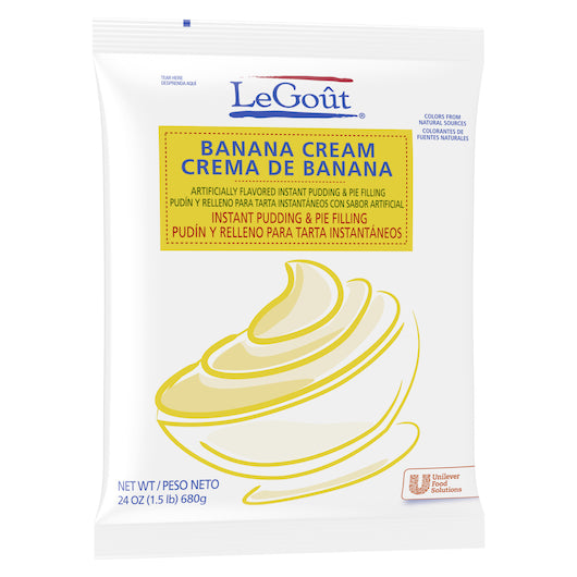 LeGout Banana Cream Flavored Instant Pudding Mix & Pie Filling, 12 x 24 oz Case - DOT product image 5