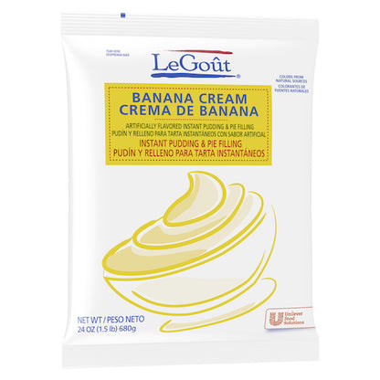 LeGout Banana Cream Flavored Instant Pudding Mix & Pie Filling, 12 x 24 oz Case - DOT product image 5