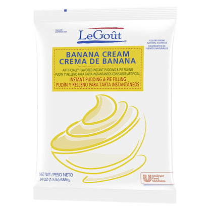 LeGout Banana Cream Flavored Instant Pudding Mix & Pie Filling, 12 x 24 oz Case - DOT product image 6