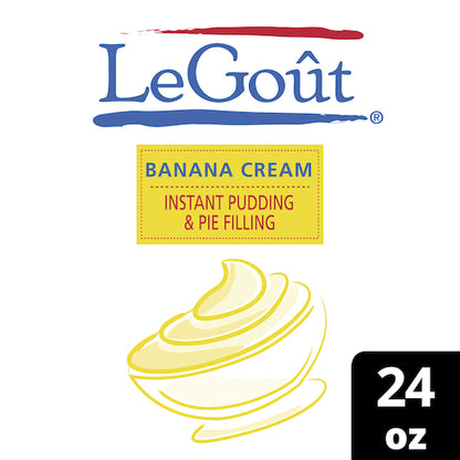 LeGout Banana Cream Flavored Instant Pudding Mix & Pie Filling, 12 x 24 oz Case - DOT product image 2