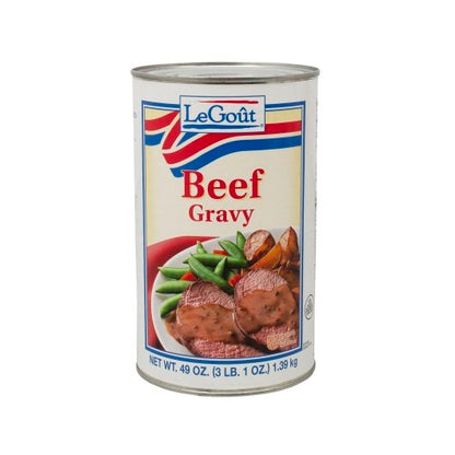 LeGout Au Jus-Beef Gravy Cans, 12 x 3 lb Case - Pantry Ingredients