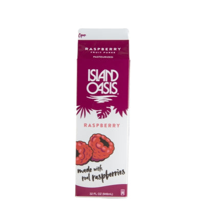 Island Oasis Raspberry Mix, 12 x 32 fl oz Case - Frozen Fruit