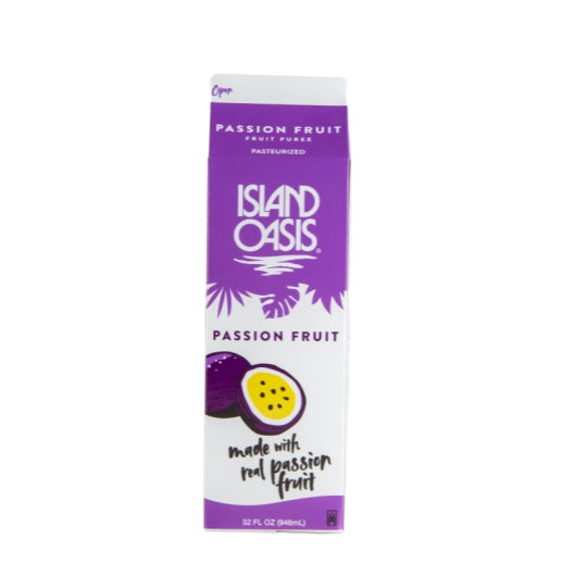 Island Oasis Passion Fruit Beverage Mix, 12 x 32 fl oz Case - Frozen Fruit