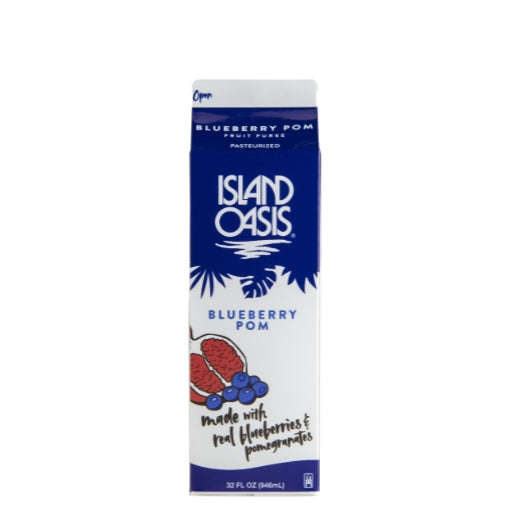 Island Oasis Blueberry Pomegranate Beverage Mix, 12 x 32 fl oz Case - Frozen Fruit