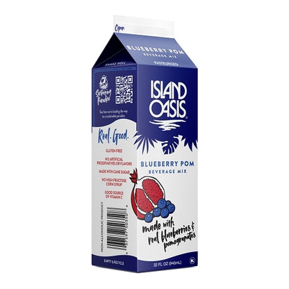 Island Oasis Blueberry Pomegranate Beverage Mix, 12 x 32 fl oz Case - DOT product image 2