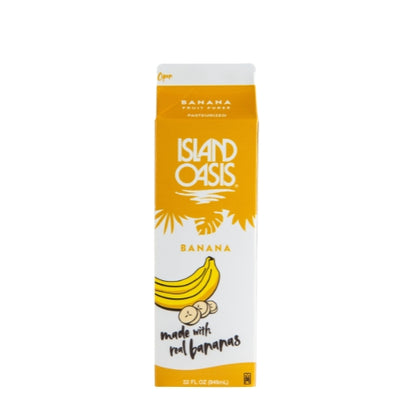 Island Oasis Banana Beverage Mix, 12 x 32 fl oz Case - Frozen Fruit