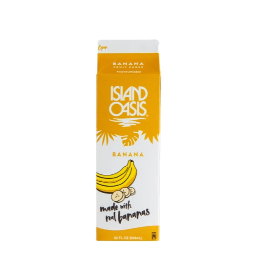 Island Oasis Banana Beverage Mix, 12 x 32 fl oz Case - Frozen Fruit