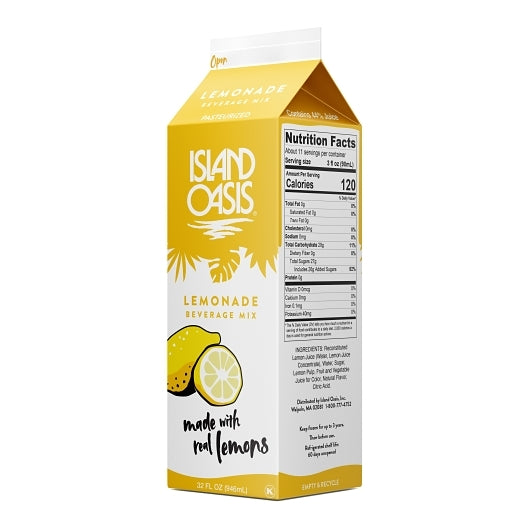 Island Oasis Premium Lemonade Beverage Mix, 12 x 32 fl oz Case - DOT product image 5