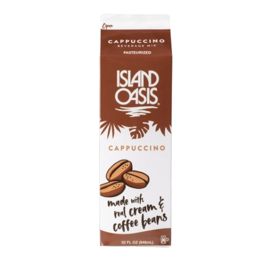 Island Oasis Cappuccino Beverage Mix, 12 x 12 x 32 fl oz Case - Coffee & Tea
