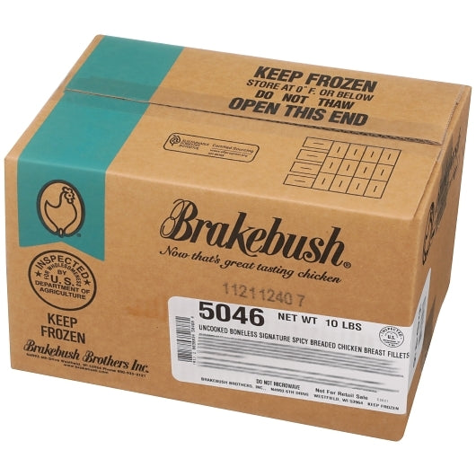 Brakebush Signature Spicy Par-Fried Crispy Breaded Chicken Breast Filets Avg.28/5.7 Oz., 2 x 5 lb Case - DOT product image 4
