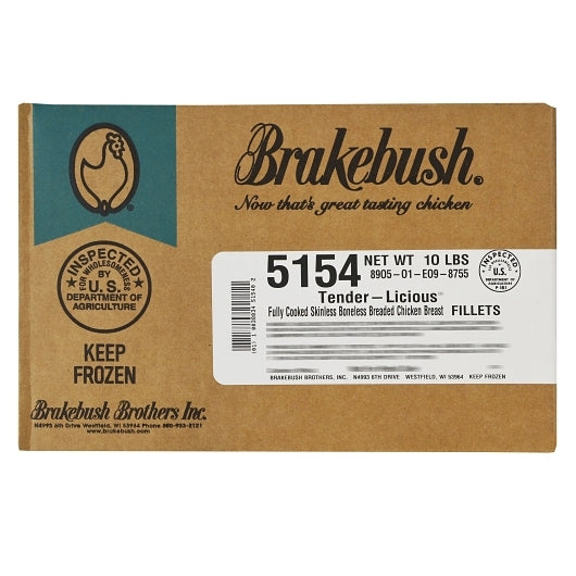 Brakebush Fully Cooked Original Breaded Chicken Breast Filets 4 Oz. Avg., 2 x 5 lb Case - DOT product image 4