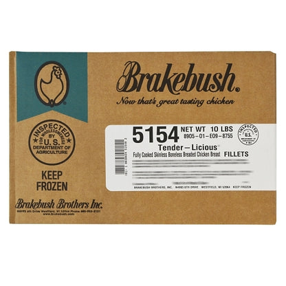 Brakebush Fully Cooked Original Breaded Chicken Breast Filets 4 Oz. Avg., 2 x 5 lb Case - DOT product image 4