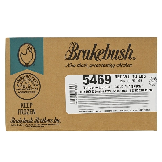 Brakebush Gold’N’Spice Fully Cooked Boneless Skinless Breaded Chicken Tenderloins Medium, 2 x 5 lb Case - DOT product image 4