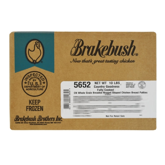 Brakebush Whole Grain Fully Cooked Breaded Chicken Nuggets; 5 Pound; 1 Per Pack; 2 Per Case - DOT product image 4