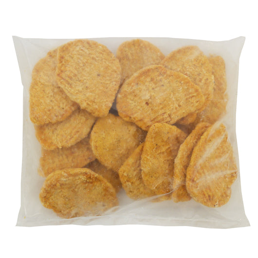 Brakebush Smartshapes Gold'N'Spice Fully Cooked Breaded Breast Cutlets 5.6 Oz., 2 x 5 lb Case - Frozen Meat & Seafood
