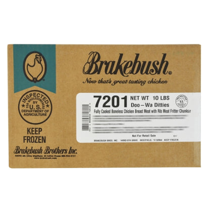 Brakebush Doo-Wa Ditties Fully Cooked Boneless Breaded Breast Chunk Wings, 2 x 2 x 5 lb Case - DOT product image 4