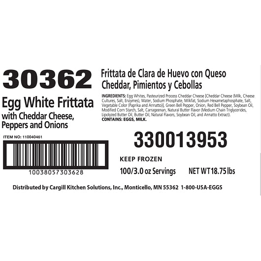 Sunny Fresh Egg White Frittata Cheese/Peppers/Onions, 1 x 100 x 3 oz Case - DOT product image 5