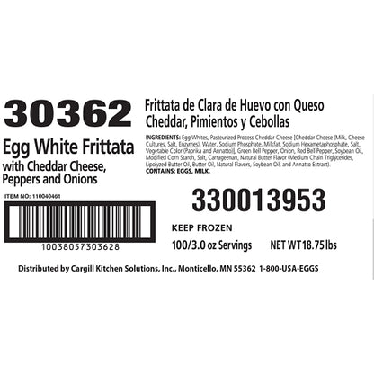 Sunny Fresh Egg White Frittata Cheese/Peppers/Onions, 1 x 100 x 3 oz Case - DOT product image 5