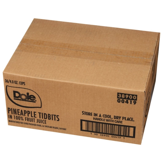 Pineapple Tidbits In. Pineapple Tidbits in Juice, 36 x 4 oz Case - DOT product image 2