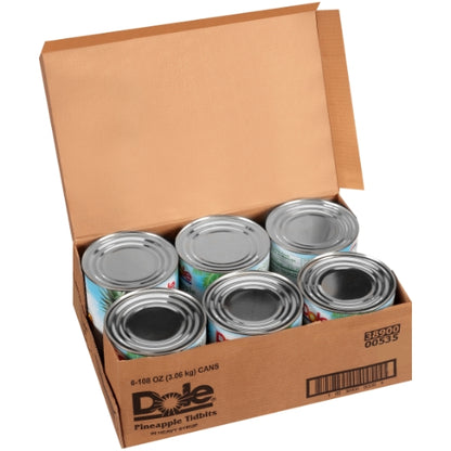 Dole Fancy Pineapple Tidbits In Heavy Syrup, 6 x 106 oz Case - DOT product image 6