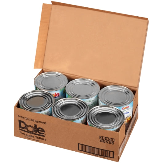 Dole Fancy Pineapple Tidbits In Heavy Syrup, 6 x 106 oz Case - DOT product image 4