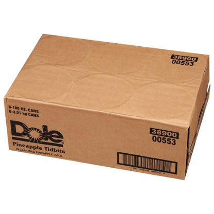 Dole Choice Pineapple Tidbits In Juice, 6 x 106 oz Case - DOT product image 4
