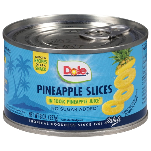 Dole Fancy Sliced Pineapple in 100% Juice, 12 x 8 oz Case - DOT product image 4