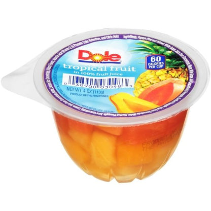 Dole Tropical Fruit in 100% Juice, 36 x 4 oz Case - Dried Fruit & Fruit Snacks