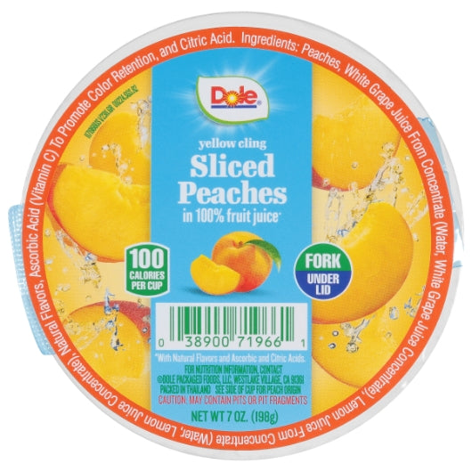 Dole Sliced Peaches in Juice, 12 x 7 oz Case - DOT product image 2
