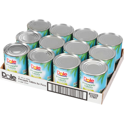 Dole Pizza Cut Pineapple Tidbits In Light Syrup, 12 x 29 oz Case - DOT product image 3
