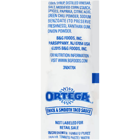 Ortega Taco Sauce, 500 x 0.33 oz Case - Condiments & Sauces