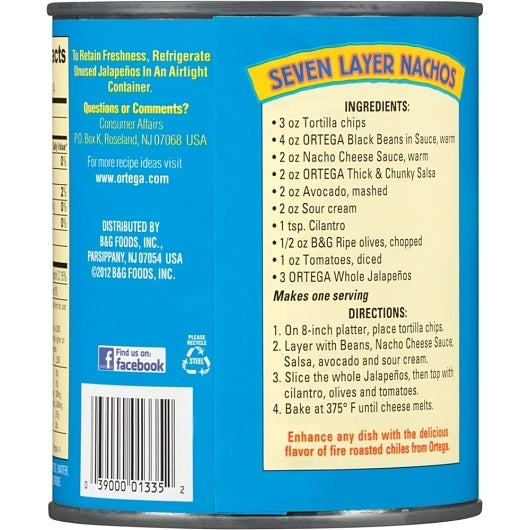 Ortega Sliced Jalapenos, 6 x 96 oz Case - DOT product image 7