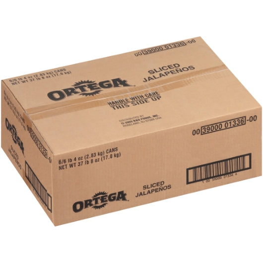 Ortega Sliced Jalapenos, 6 x 96 oz Case - Alternate product angle or state