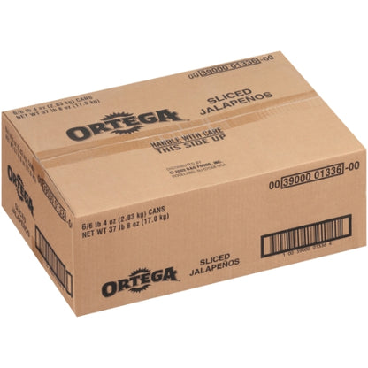 Ortega Sliced Jalapenos, 6 x 96 oz Case - Alternate product angle or state