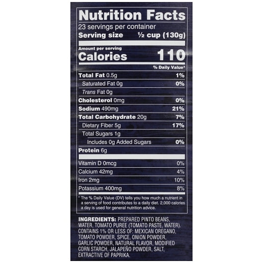 Bushs Best Easy Entrees Texas Ranchero, 6 x 108 oz Case - Combined nutrition and ingredients label