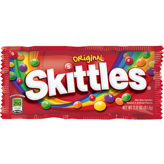 Skittles Original, Single Bags, 10 x 36 x 2.17 oz Case - Candy & Confections