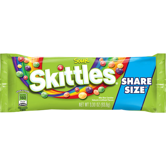 Skittles Tear/Share Sours Share Pack, 6 x 24 x 3.3 oz Case - Candy & Confections