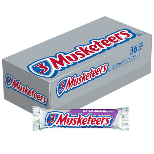 3 Musketeers Chocolate Candy Bar, 10 x 36 x 1.92 oz Case - Candy & Confections