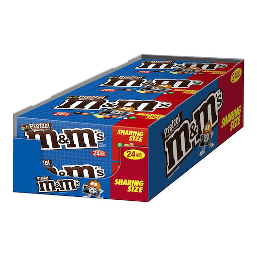 M & M's Milk Chocolate Pretzel Sharing Size King Size, 6 x 24 x 2.83 oz Case - Candy & Confections