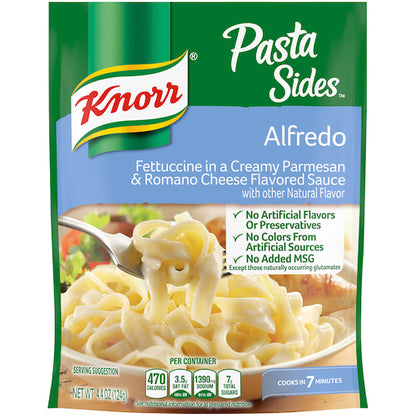 Knorr Pasta Sides Alfredo Flavor Pasta, 12 x 4.4 oz Case - Pantry Ingredients