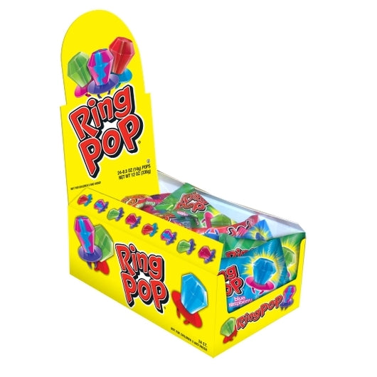 Ring Pop Fruit Variety Pack Fruit Flavored Lollipops Singles, 24 x 24 x 0.5 oz Case - Candy & Confections