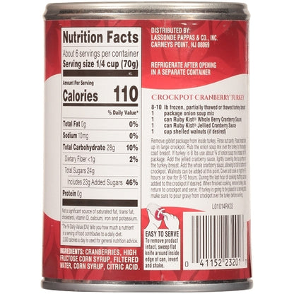 Sauce Cranberry Jellied Cranberry Sauce, 24 x 14 oz Case - Alternate product angle or state