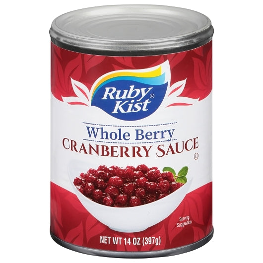 Ruby Kist Whole Berry Cranberry Sauce, 24 x 14 oz Case - Condiments & Sauces