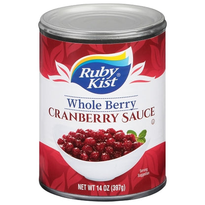 Ruby Kist Whole Berry Cranberry Sauce, 24 x 14 oz Case - Condiments & Sauces