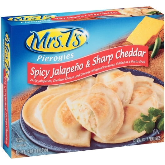 Mrs.Ts Potato Jalapeno Spicy Jalapeno & Sharp Cheddar Pierogies, 12 x 16 oz Case - DOT product image 3