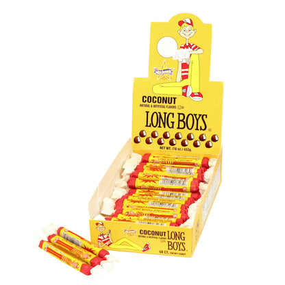 Long Boys Candy Coconut Changemaker, 16 x 48 x 0.39 oz Case - Candy & Confections
