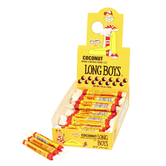 Long Boys Candy Coconut Changemaker, 16 x 48 x 0.39 oz Case - Candy & Confections
