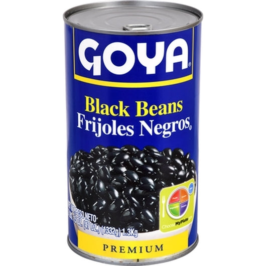 Goya Canned Black Beans, 12 x 46 oz Case - Beans & Legumes