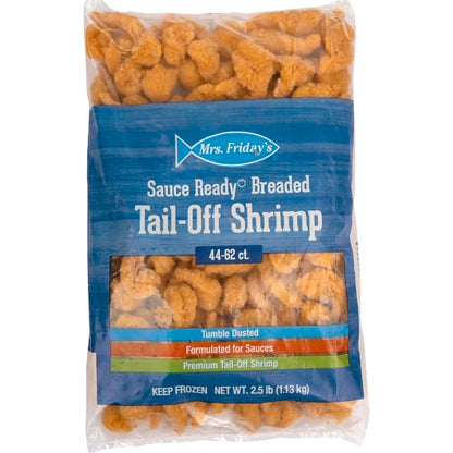King and Prince Sauce Ready Breaded Tail Off Shrimp, 4 x 2.5 lb Case - Frozen Meat & Seafood