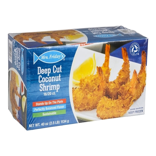 Mrs. Friday's Coconut Shrimp Deep Cut, 4 x 2.5 lb Case - DOT product image 2